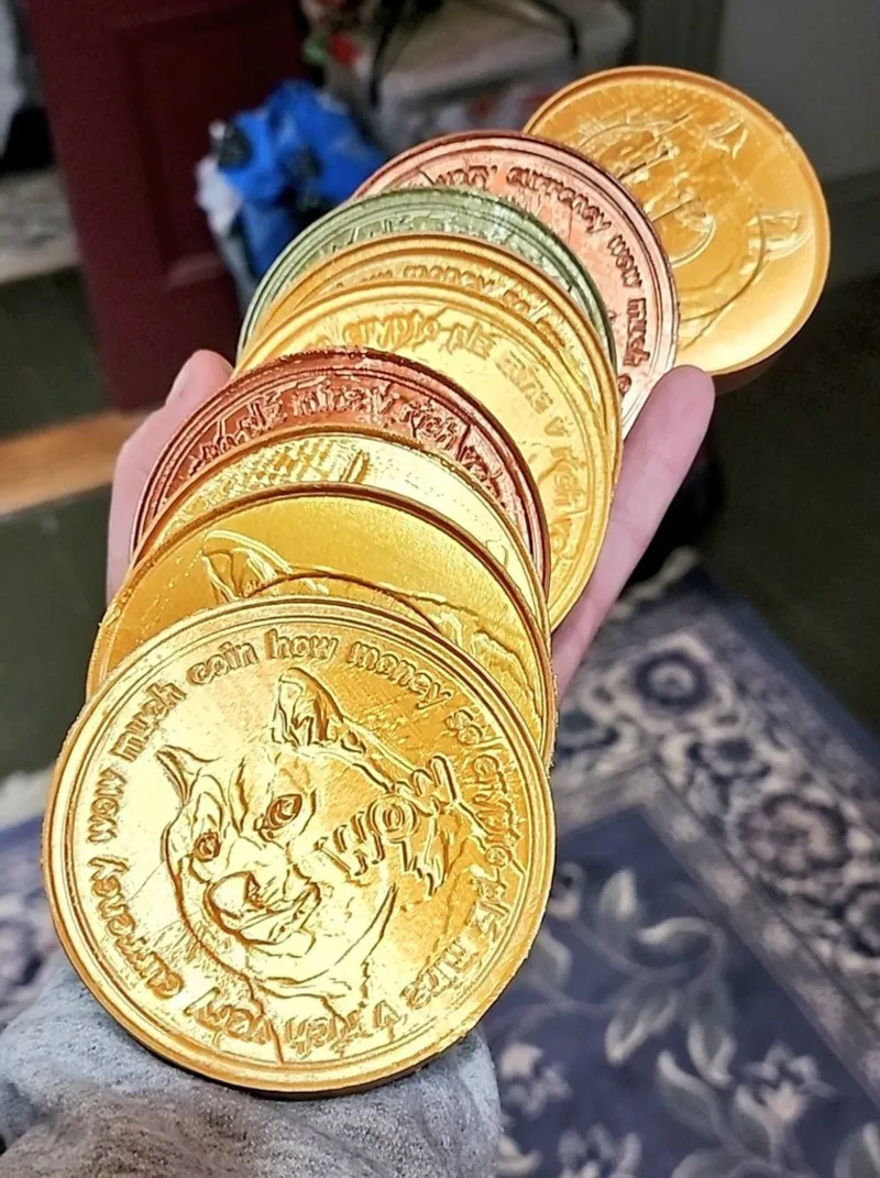 3D Printed Doge Coins