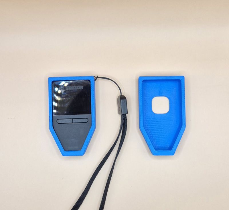 2 3D printed trezor safe 3 lanyard compatible cases (USA customers only, 한국 구매 불가) - Blue