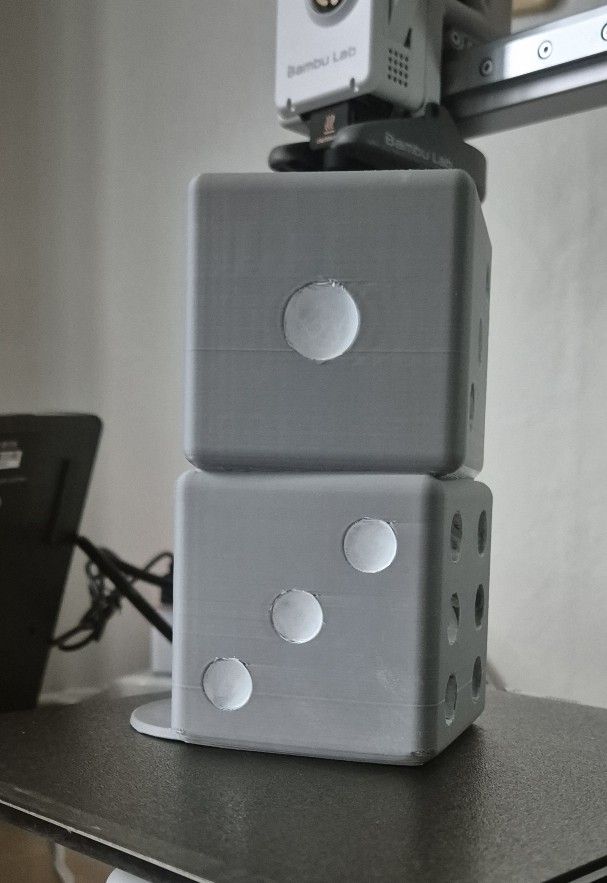 3D Printed Dice Tower Dots painted USA