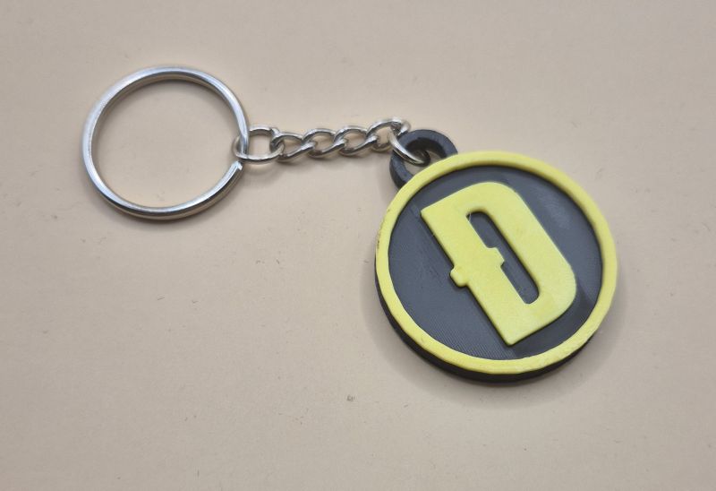 two color dogecoin keychain