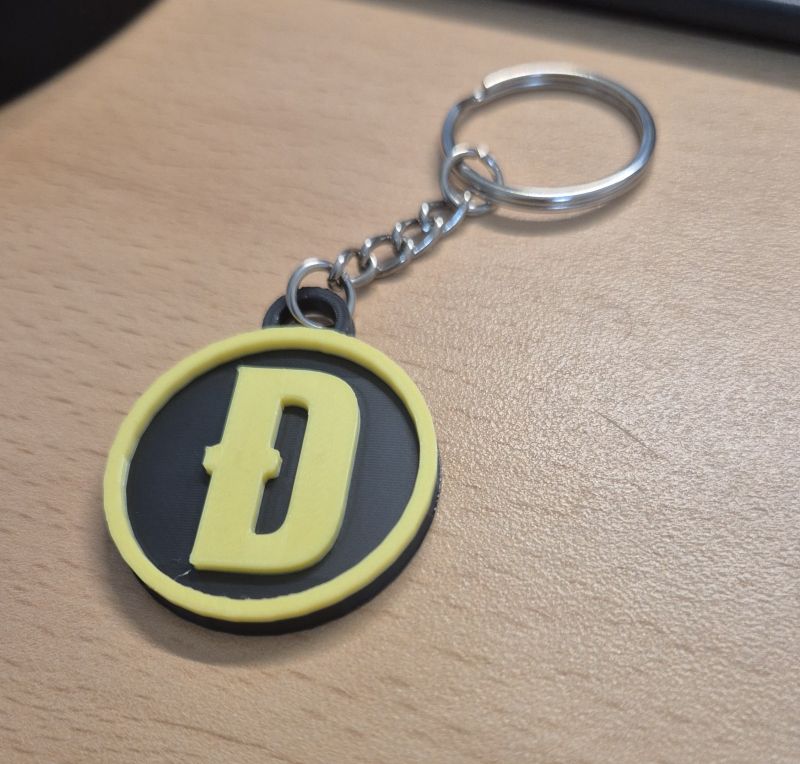 two color dogecoin keychain