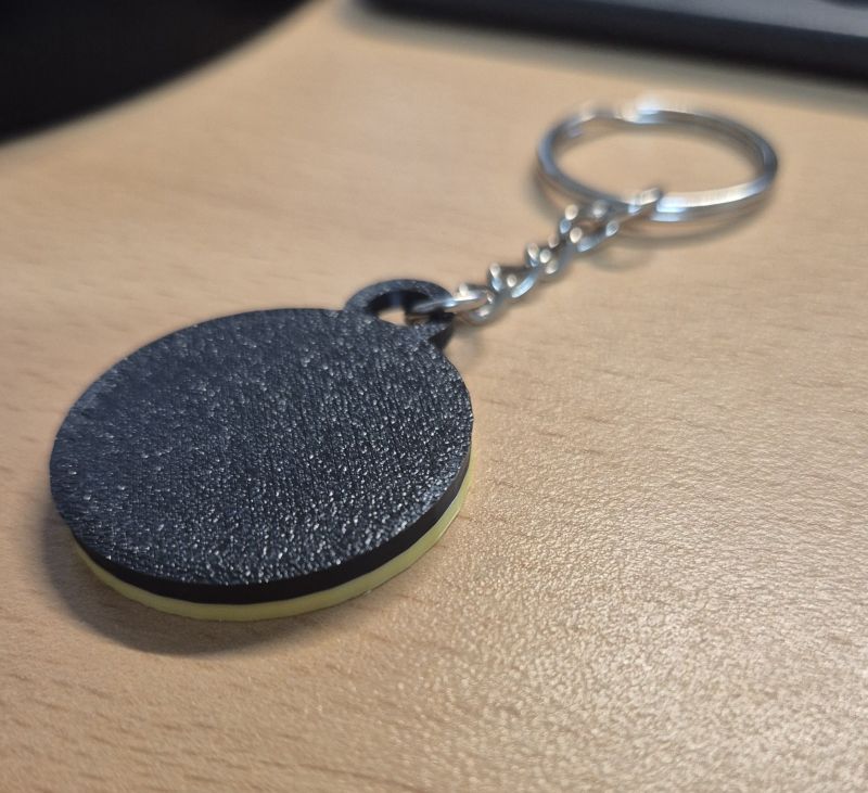 two color dogecoin keychain